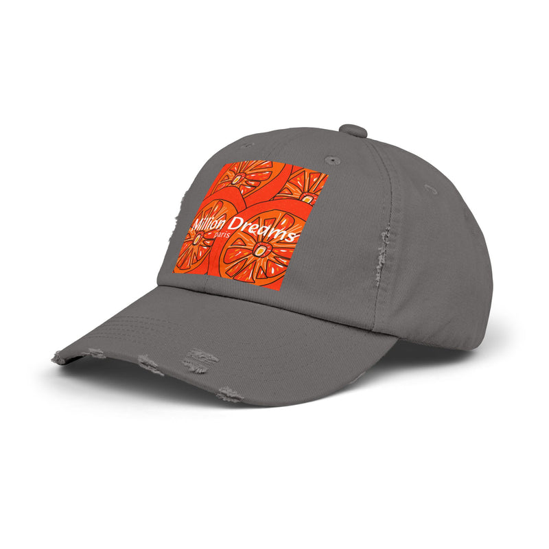 Tangie Orange Unisex Distressed Cap