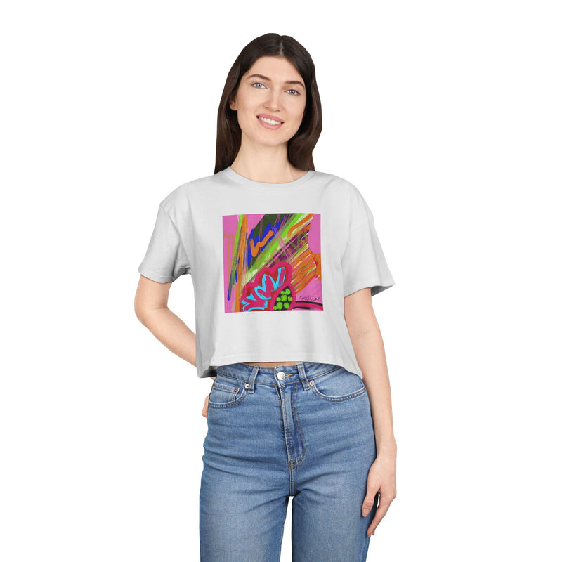 Abstract Art Frenzy Women's Crop Tee