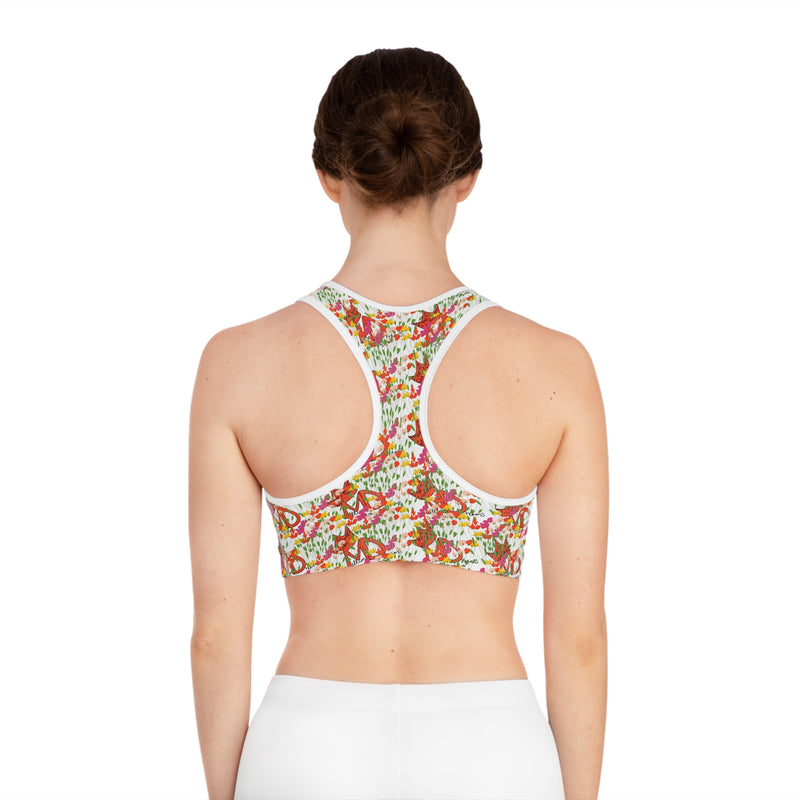 Freestyle flowers & logo Sports Bra (AOP)