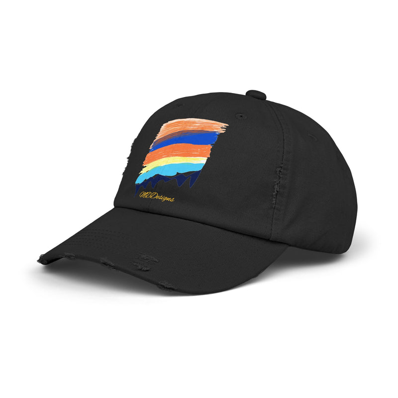 Color Sketch Lines Unisex Distressed Cap