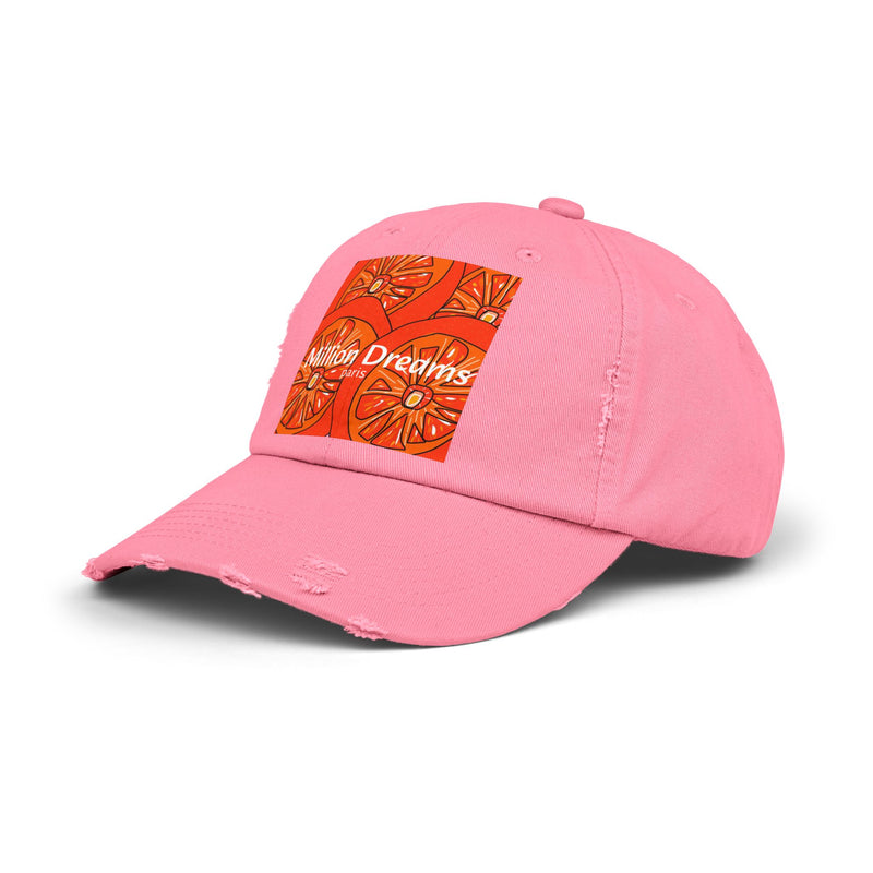 Tangie Orange Unisex Distressed Cap