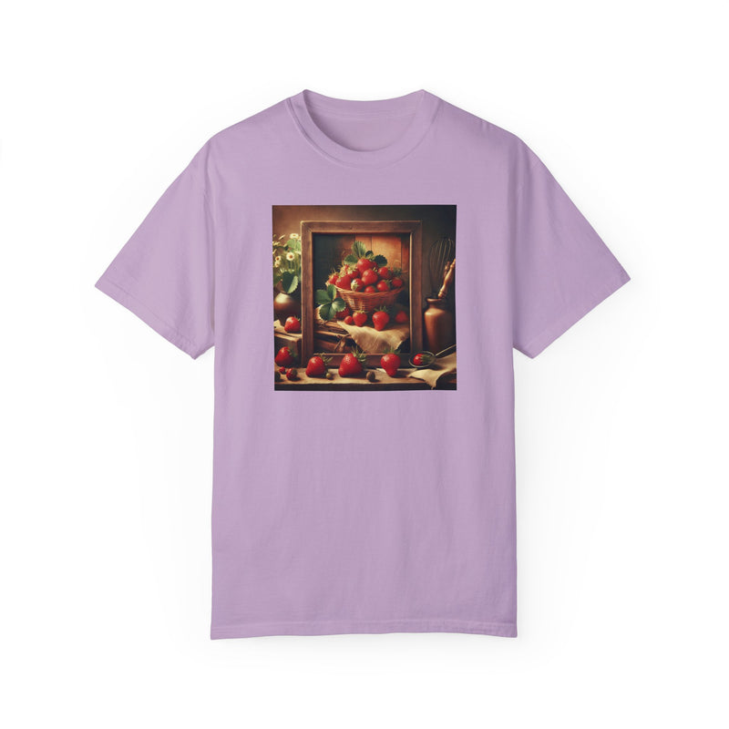 Strawberries Framed Unisex Garment-Dyed T-shirt