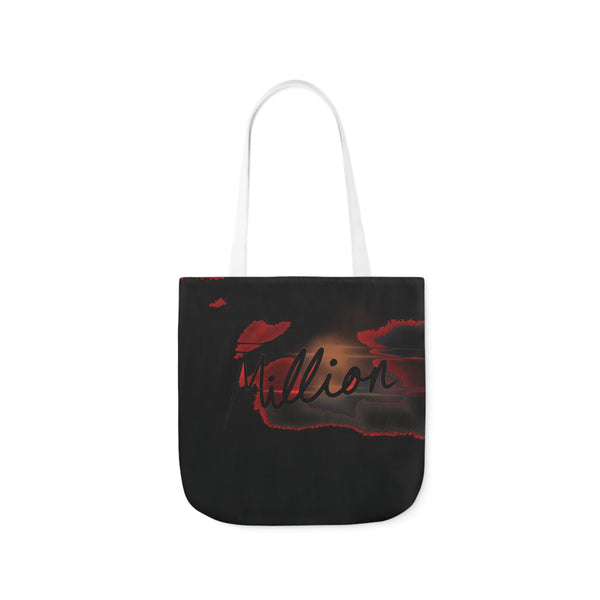 Fiery Million Print Canvas Tote Bag, 5-Color Straps