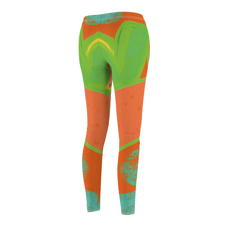 Neon Beach Vibes2  Women's Cut & Sew Casual Leggings (AOP)