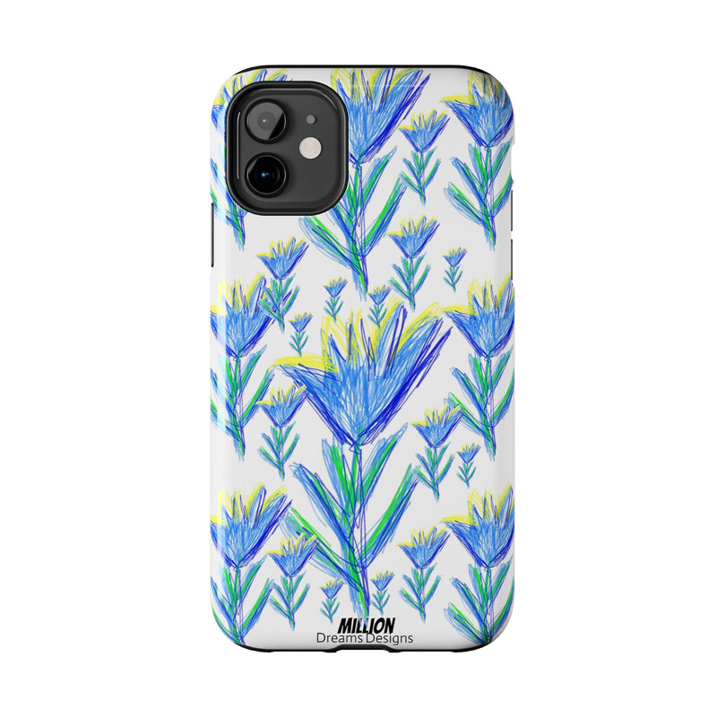 Blue Flower AOP Tough Phone Case