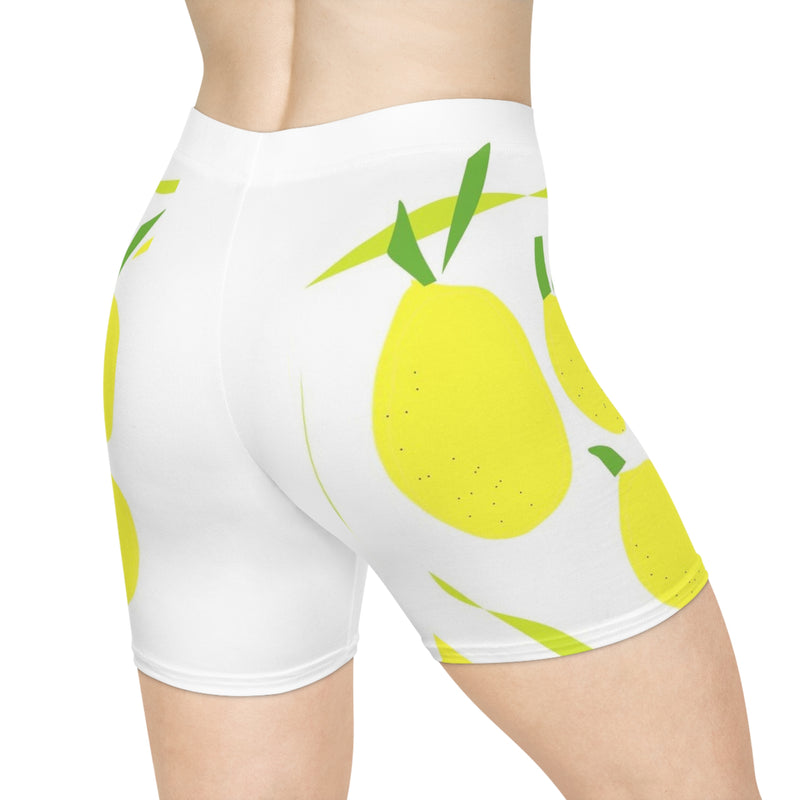 Lemon Yellow Women's Biker Shorts (AOP)