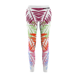 Diff color Leafs Women's Cut & Sew Casual Leggings (AOP)