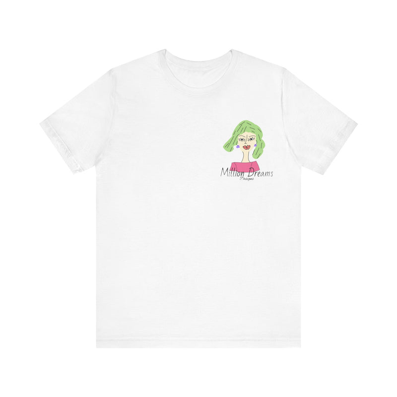 Green Hair Lady Jersey Short Sleeve Tee