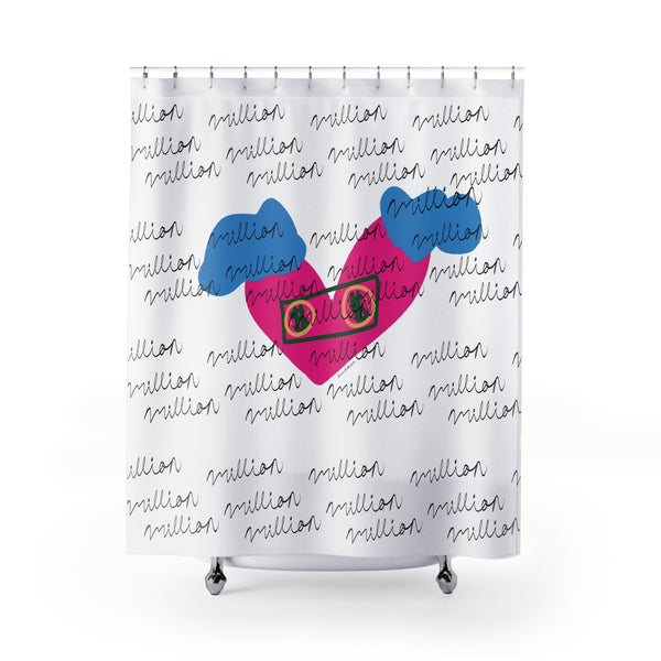 Success Is Inevitable 2.0  Heart Graphic Shower Curtain