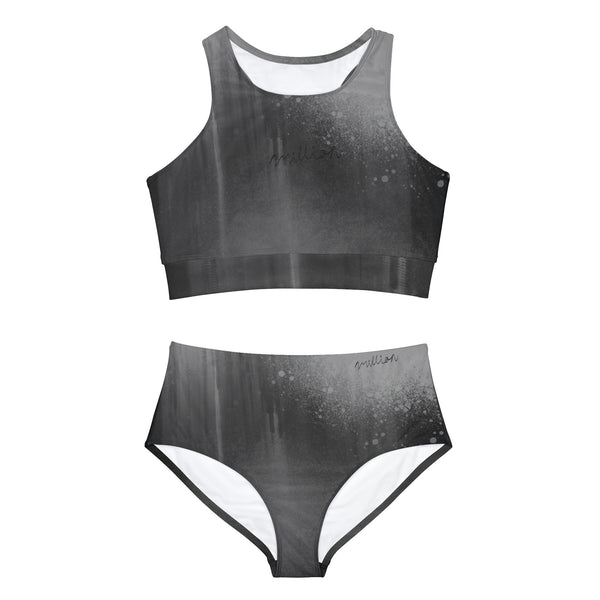 Ash Spray Paint Sporty Bikini Set (AOP)