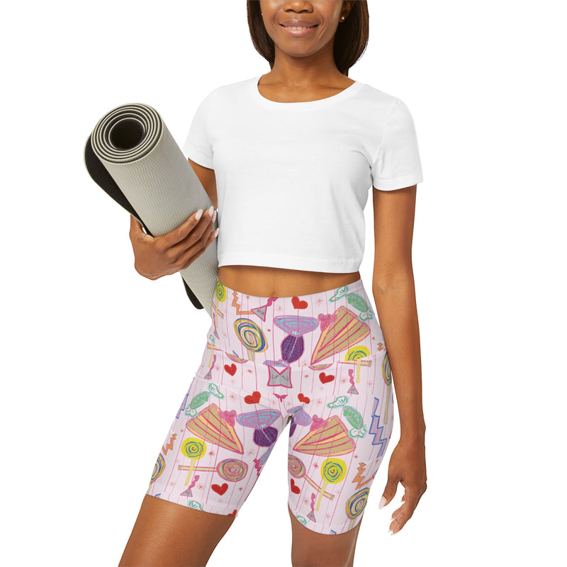 Sweet Treats High Waisted Yoga Shorts (AOP)