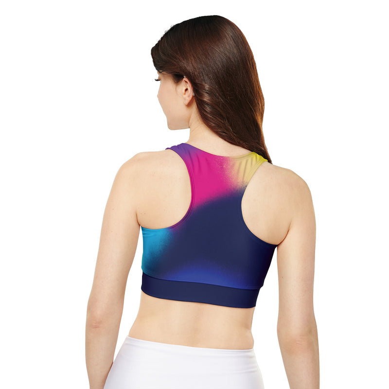 Spray Nozzle Print Fully Lined, Padded Sports Bra (AOP)