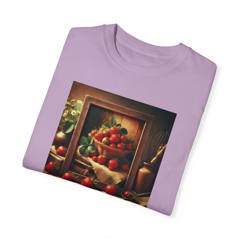 Strawberries Framed Unisex Garment-Dyed T-shirt