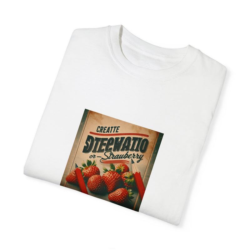 Strawberry Design Unisex Garment-Dyed T-shirt