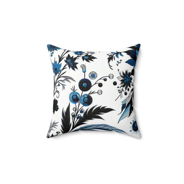 Small Floral Print Spun Polyester Square Pillow