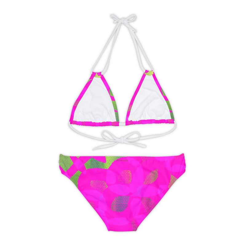 Sketch & Pink Design Strappy Bikini Set (AOP)