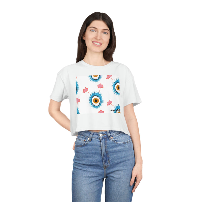 Eye Ball Graphic   women's Crop Tee