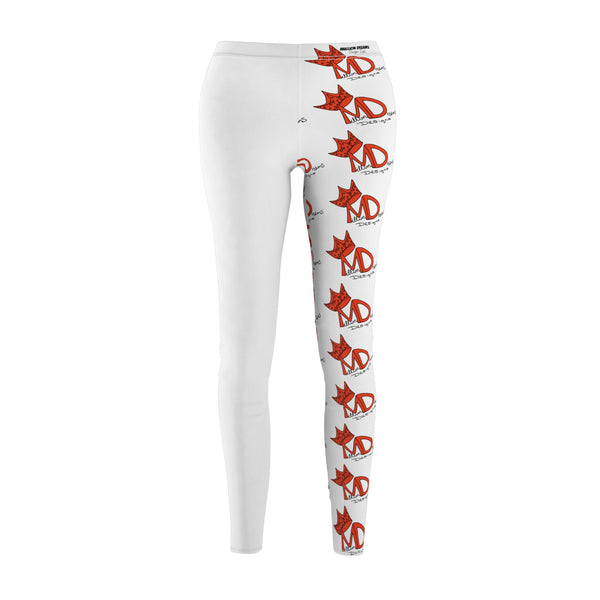 MDD Logo Orange Women's Cut & Sew Casual Leggings (AOP)