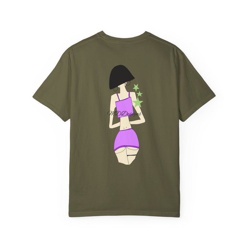 Sexy Girl in Purple Unisex Garment-Dyed T-shirt