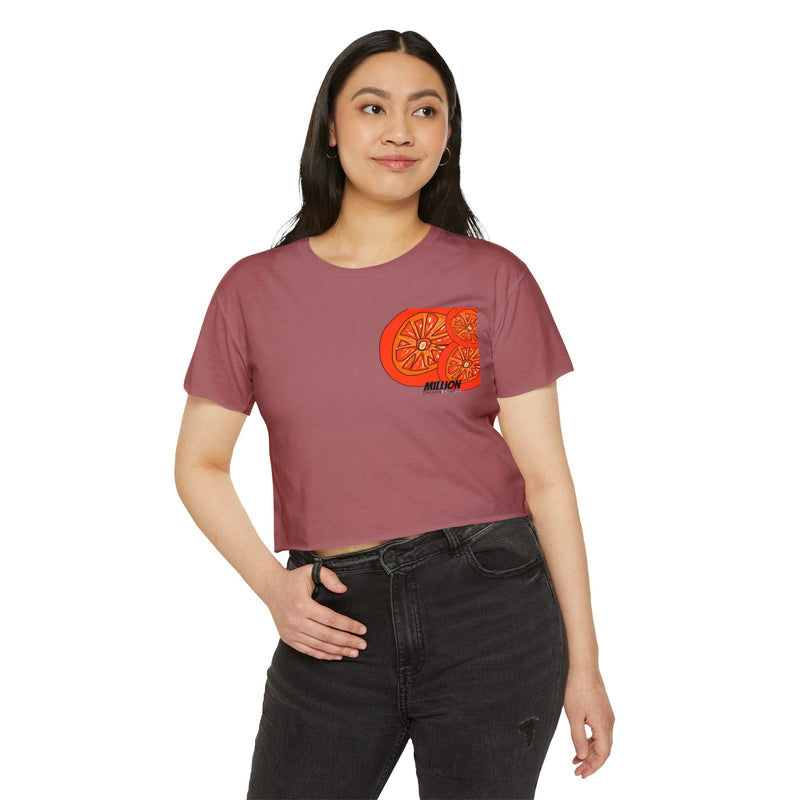 Tangie  Orange Women's Festival Crop Top