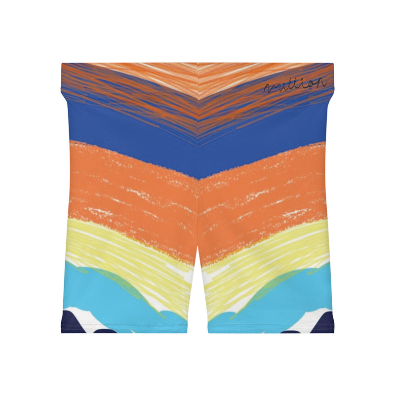 Color Sketch Lines  Women's Biker Shorts (AOP)