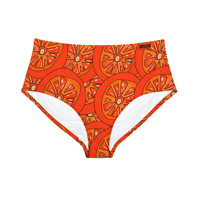 Tangie Orange High-Waist Hipster Bikini Bottom (AOP)