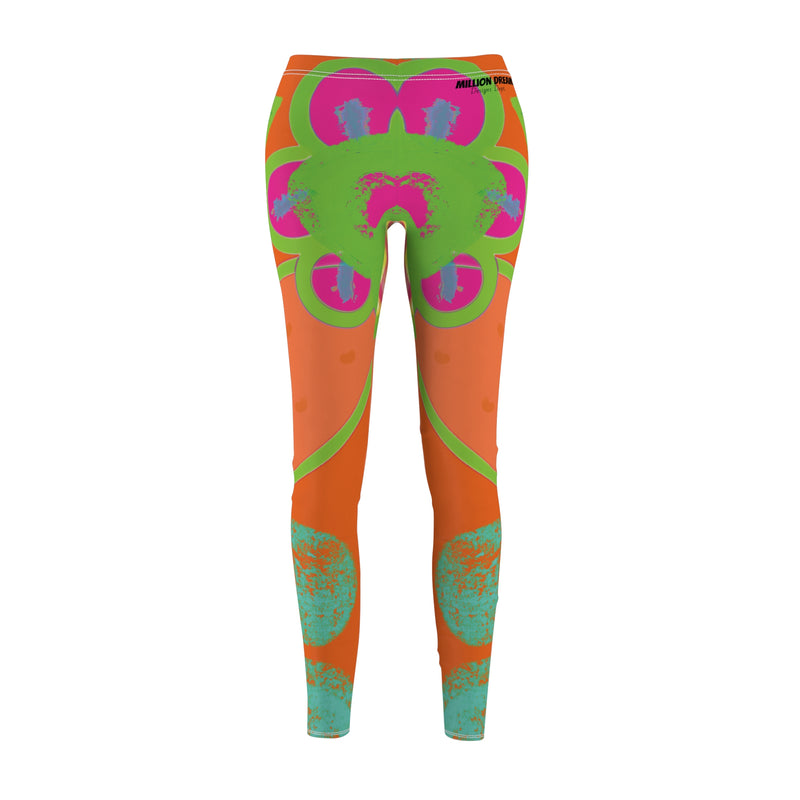 Neon Beach Vibes2  Women's Cut & Sew Casual Leggings (AOP)