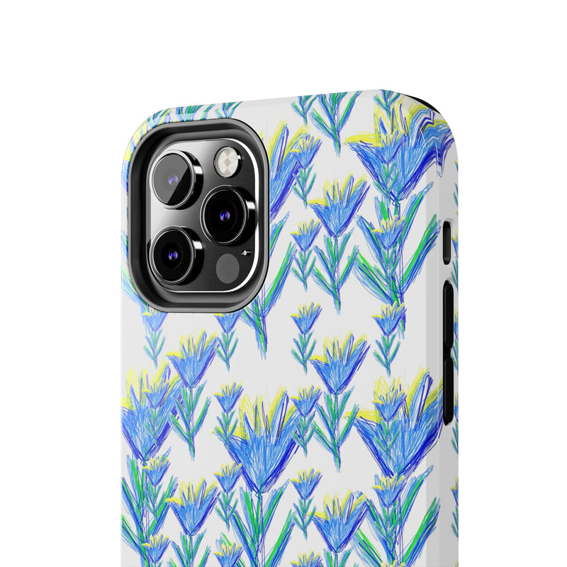 Blue Flower AOP Tough Phone Case