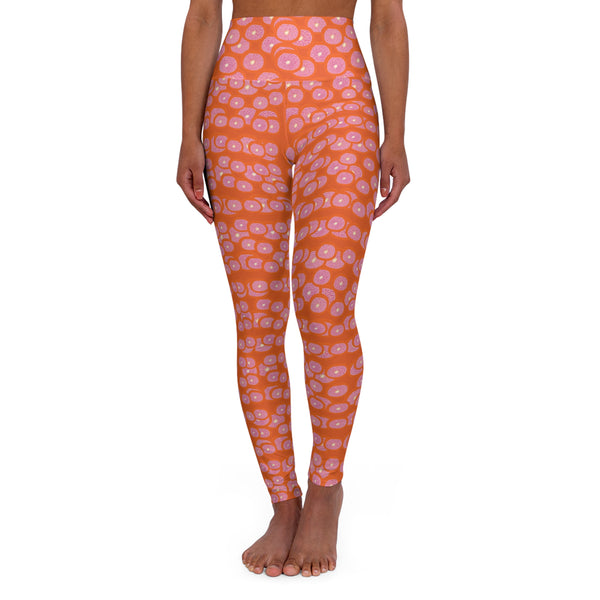 Grapefriut Print High Waisted Yoga Leggings