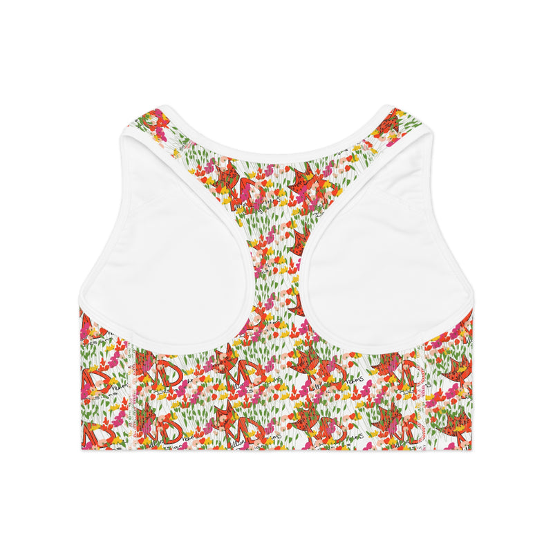 Freestyle flowers & logo Sports Bra (AOP)