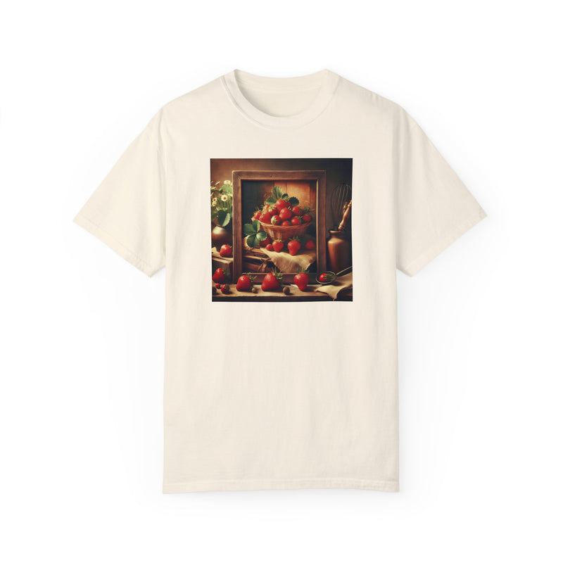 Strawberries Framed Unisex Garment-Dyed T-shirt