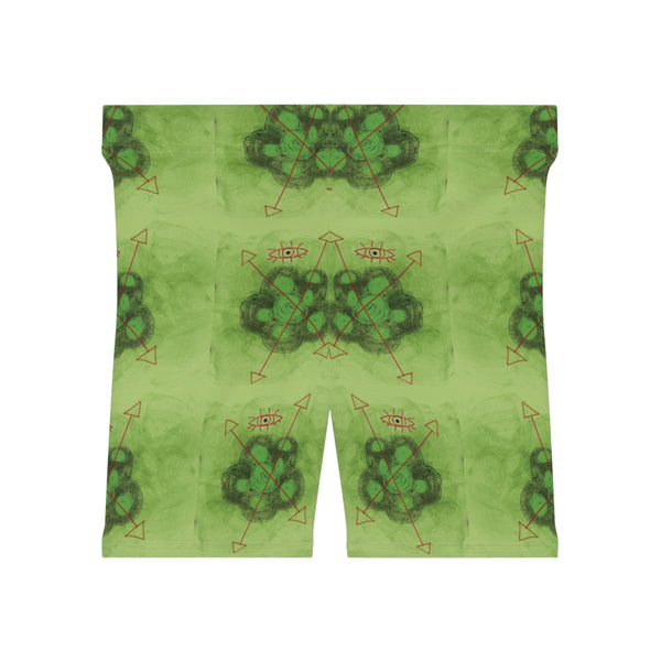 Eye & Arrow Green Women's Biker Shorts (AOP)