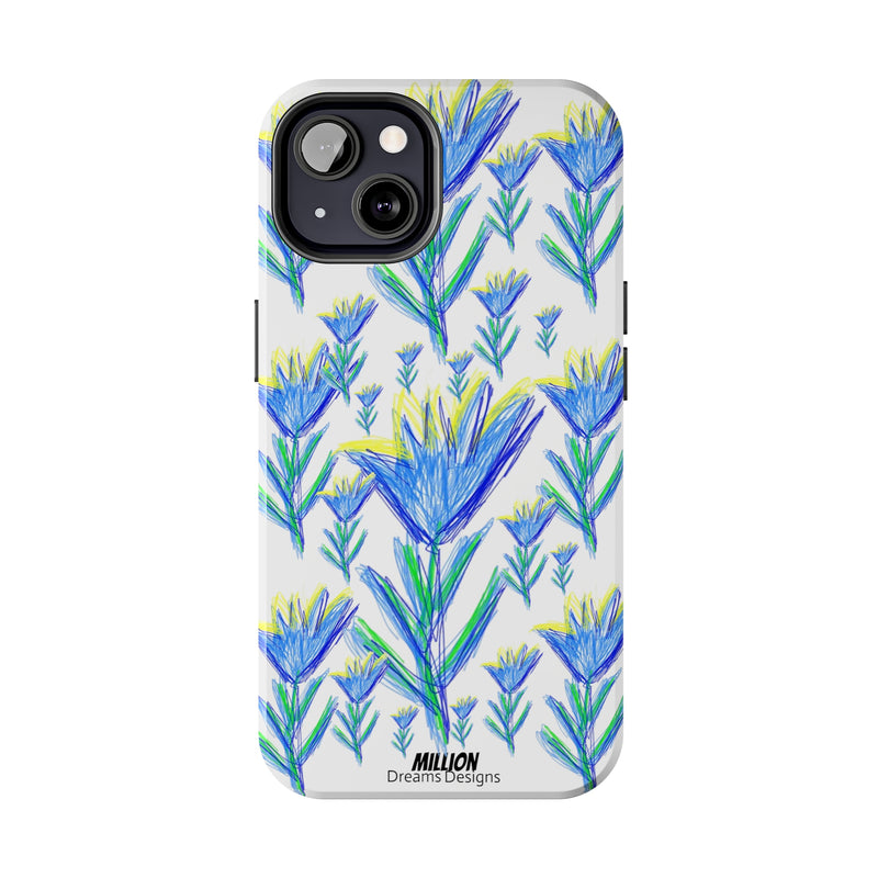 Blue Flower AOP Tough Phone Case