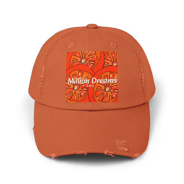 Tangie Orange Unisex Distressed Cap