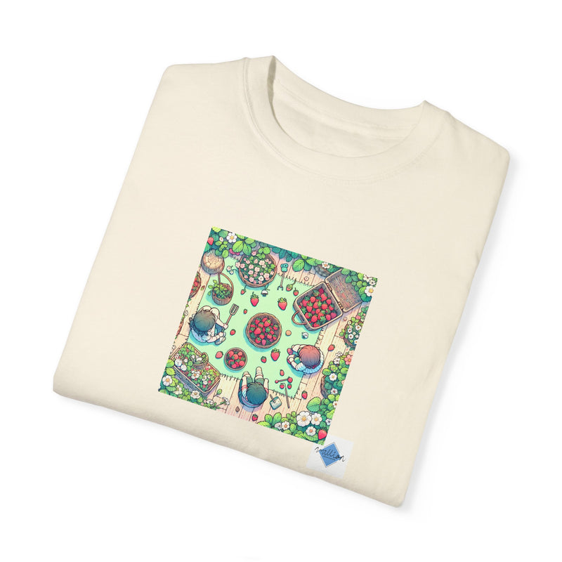 Strawberry Garden Unisex Garment-Dyed T-shirt