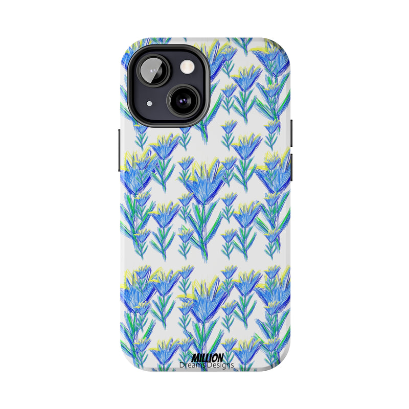 Blue Flower AOP Tough Phone Case