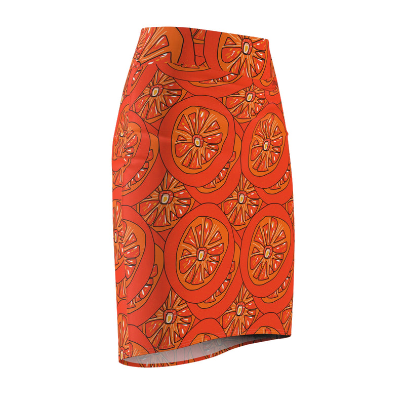 Tangie Orange Women's Pencil Skirt (AOP)