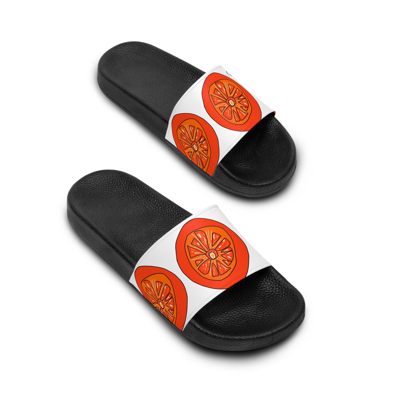 Tangie Orange Women's PU Slide Sandals