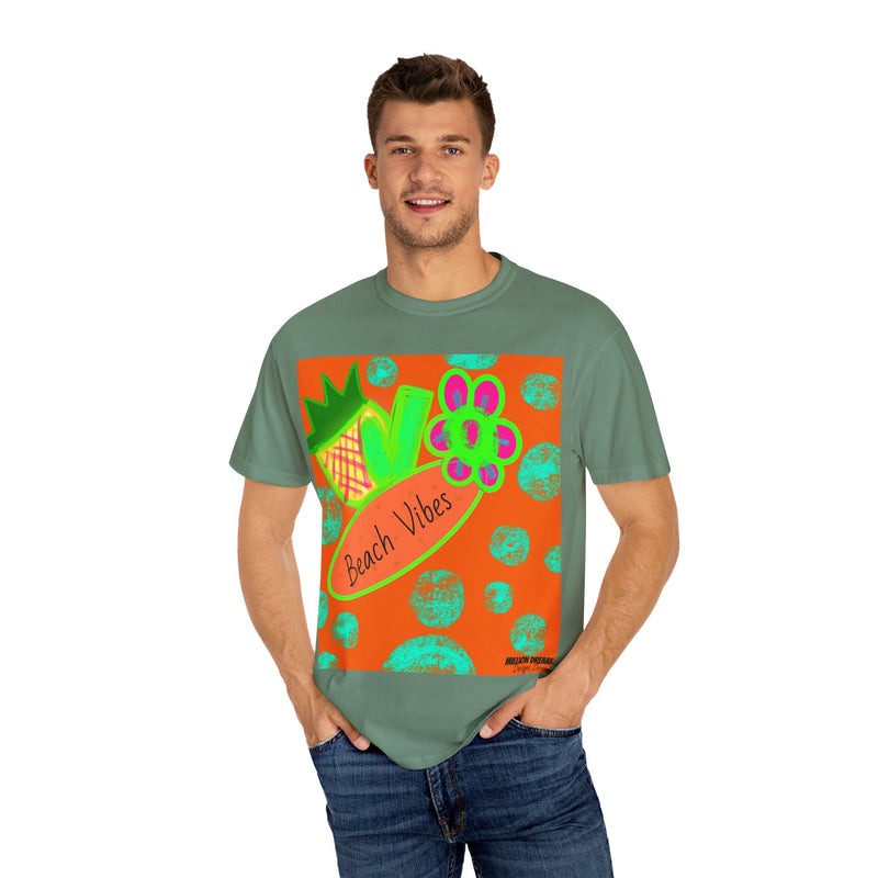 Neon Beach Vibes Unisex Garment-Dyed T-shirt