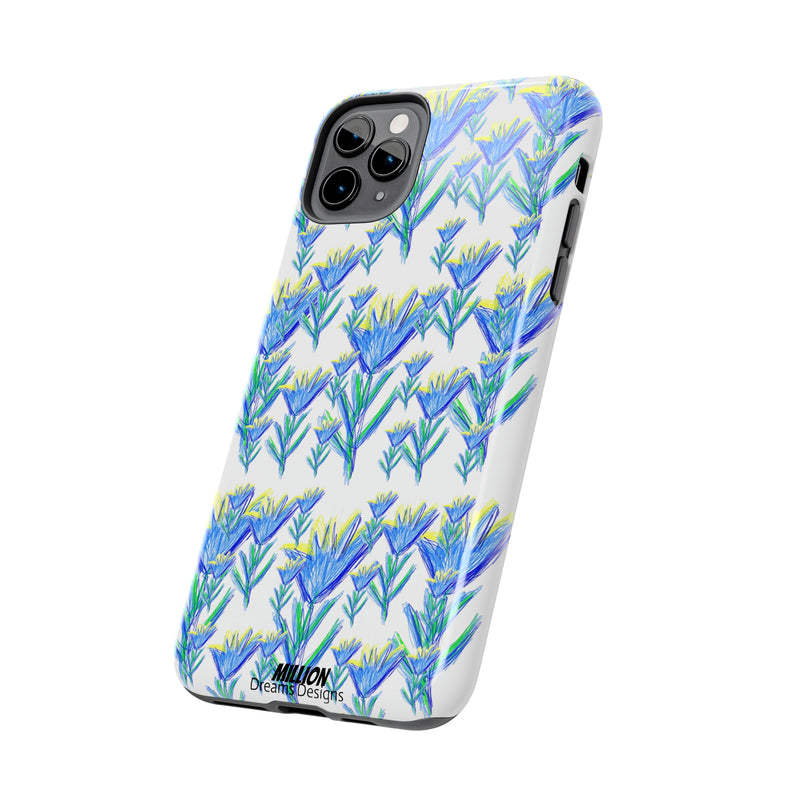 Blue Flower AOP Tough Phone Case