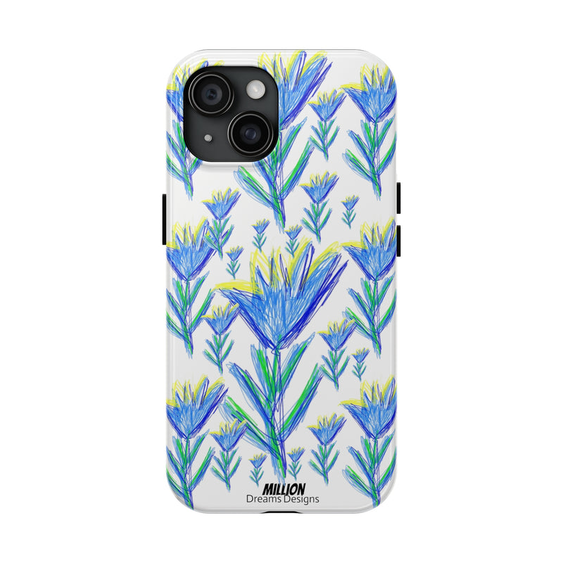 Blue Flower AOP Tough Phone Case