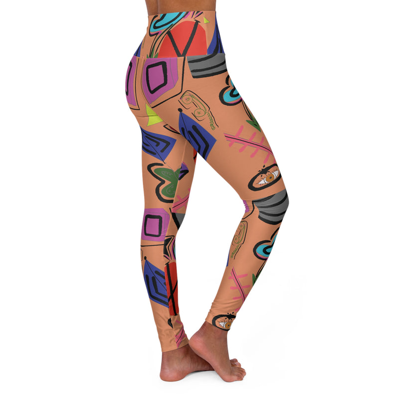 Shapes High Waisted Yoga Leggings (AOP)