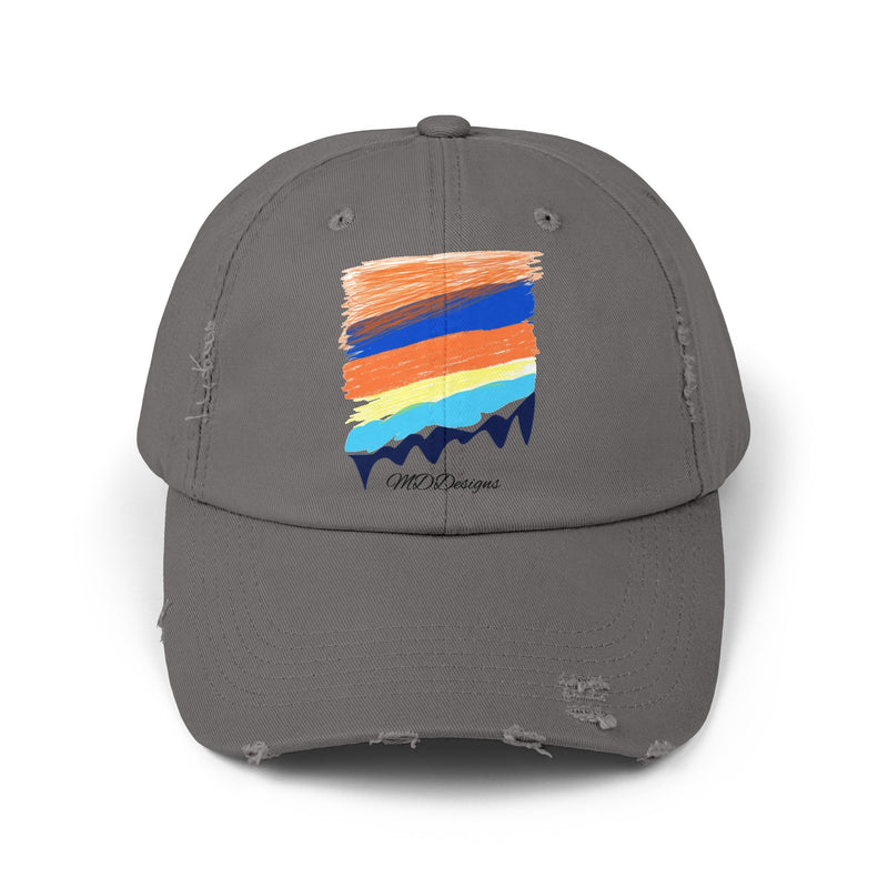 Color Sketch Lines Unisex Distressed Cap