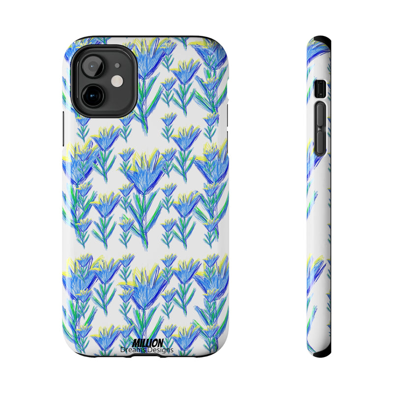 Blue Flower AOP Tough Phone Case