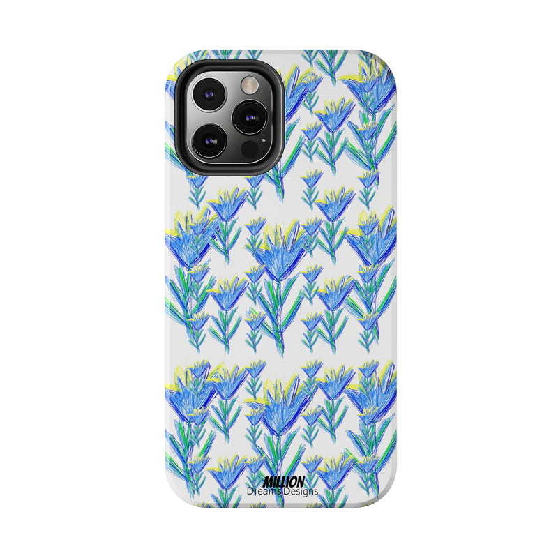 Blue Flower AOP Tough Phone Case