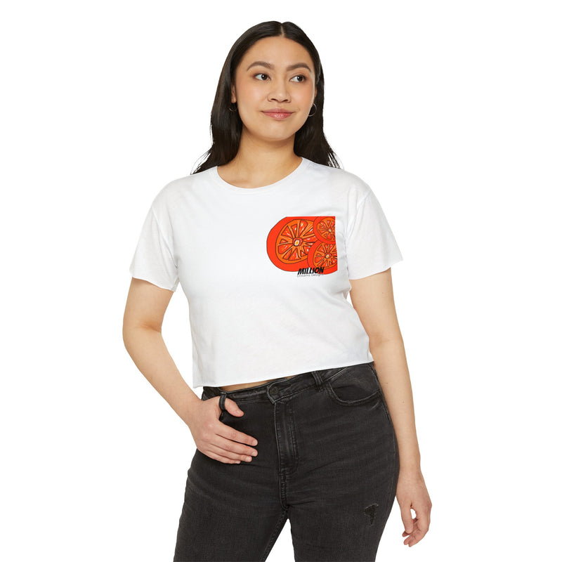 Tangie  Orange Women's Festival Crop Top