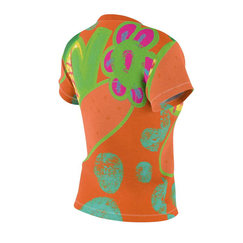 Neon Beach Vibe Women's Cut & Sew Tee (AOP)