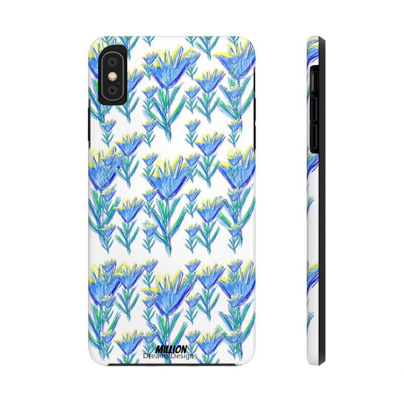 Blue Flower AOP Tough Phone Case