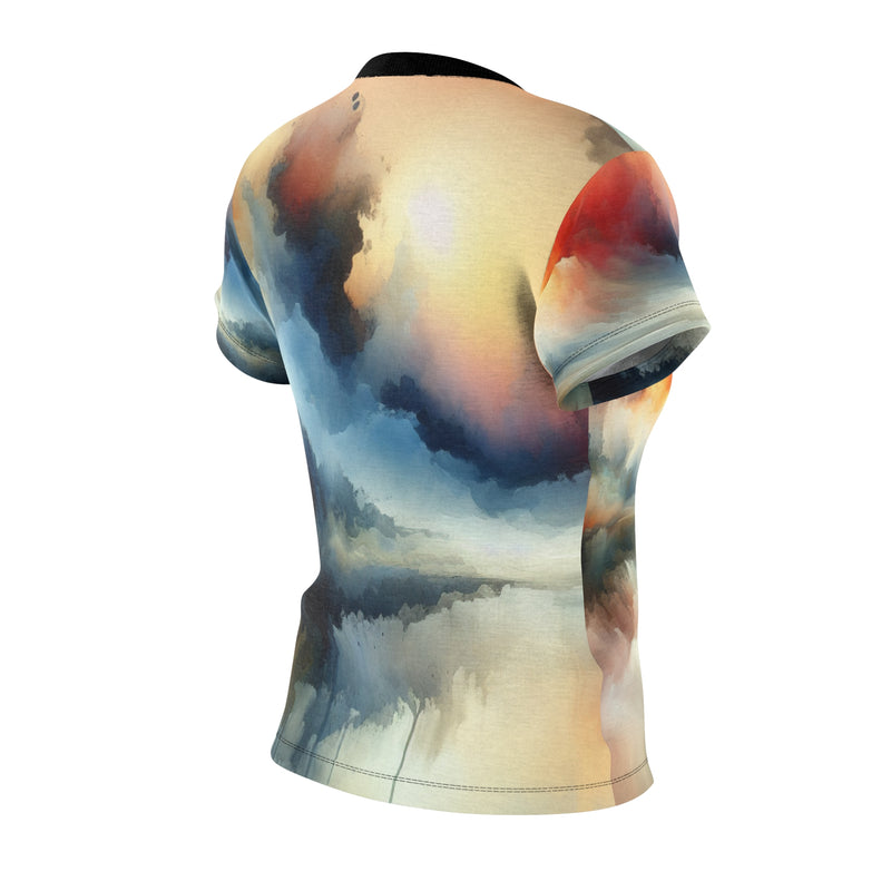 Watercolor Design Women's Cut & Sew Tee (AOP)