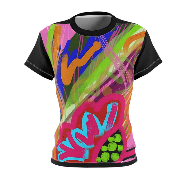 Abstract Frenzy Print Style 1 Women's Cut & Sew Tee (AOP)